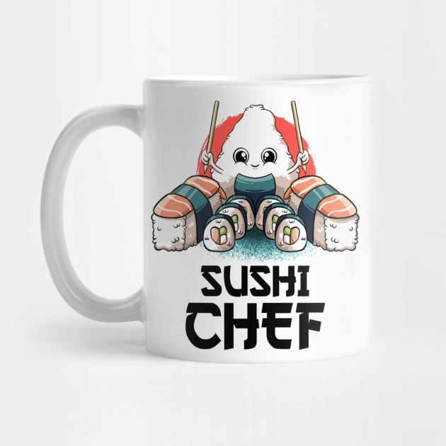 Sushi Chef Sushi Lovers Kawaii Food Japanese Anime Sushi by MerchBeastStudio